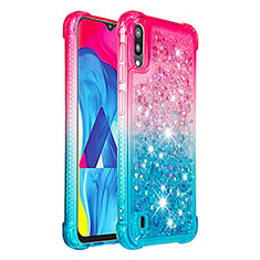 Samsung Galaxy M10用シリコンケース ソフトタッチラバー ブリンブリン カバー S02 サムスン ピンク