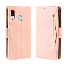 Samsung Galaxy M10S用手帳型 レザーケース スタンド カバー BY3 サムスン ピンク