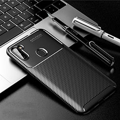 Samsung Galaxy M11用シリコンケース ソフトタッチラバー ツイル カバー S01 サムスン ブラック