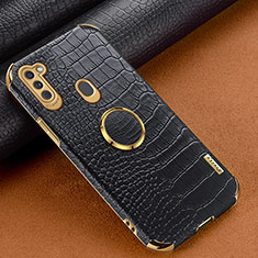 Samsung Galaxy M11用ケース 高級感 手触り良いレザー柄 XD2 サムスン ブラック