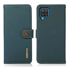 Samsung Galaxy M12用手帳型 レザーケース スタンド カバー B02H サムスン グリーン