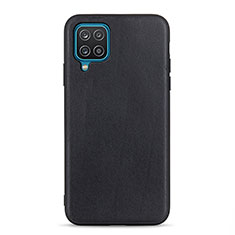 Samsung Galaxy M12用ケース 高級感 手触り良いレザー柄 B01H サムスン ブラック