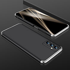 Samsung Galaxy M13 4G用ハードケース プラスチック 質感もマット 前面と背面 360度 フルカバー P01 サムスン シルバー・ブラック