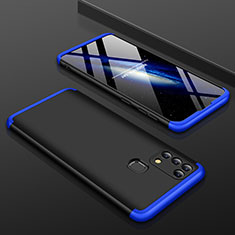 Samsung Galaxy M21s用ハードケース プラスチック 質感もマット 前面と背面 360度 フルカバー サムスン ネイビー・ブラック