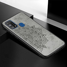 Samsung Galaxy M21s用極薄ソフトケース シリコンケース 耐衝撃 全面保護 マグネット式 バンパー S04D サムスン グレー