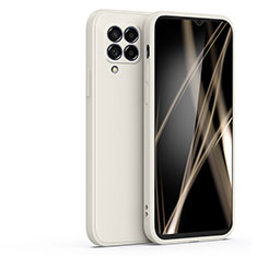 Samsung Galaxy M22 4G用360度 フルカバー極薄ソフトケース シリコンケース 耐衝撃 全面保護 バンパー S01 サムスン ホワイト