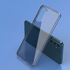 Samsung Galaxy M23 5G用ハイブリットバンパーケース クリア透明 プラスチック 鏡面 カバー WL2 サムスン グレー