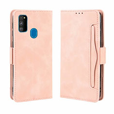 Samsung Galaxy M30s用手帳型 レザーケース スタンド カバー L03 サムスン ピンク
