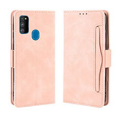 Samsung Galaxy M30s用手帳型 レザーケース スタンド カバー BY3 サムスン ピンク