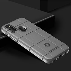 Samsung Galaxy M30s用360度 フルカバー極薄ソフトケース シリコンケース 耐衝撃 全面保護 バンパー J01S サムスン グレー