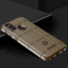 Samsung Galaxy M30s用360度 フルカバー極薄ソフトケース シリコンケース 耐衝撃 全面保護 バンパー J01S サムスン ブラウン