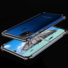 Samsung Galaxy M31用極薄ソフトケース シリコンケース 耐衝撃 全面保護 クリア透明 H01 サムスン ブラック