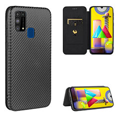 Samsung Galaxy M31用手帳型 レザーケース スタンド カバー L06Z サムスン ブラック