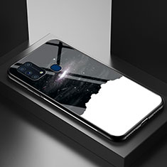 Samsung Galaxy M31用ハイブリットバンパーケース プラスチック パターン 鏡面 カバー LS1 サムスン ブラック