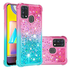 Samsung Galaxy M31用シリコンケース ソフトタッチラバー ブリンブリン カバー S02 サムスン ピンク