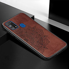 Samsung Galaxy M31 Prime Edition用極薄ソフトケース シリコンケース 耐衝撃 全面保護 マグネット式 バンパー S04D サムスン ブラウン