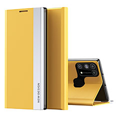 Samsung Galaxy M31 Prime Edition用手帳型 レザーケース スタンド カバー QH1 サムスン イエロー