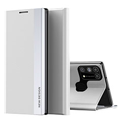 Samsung Galaxy M31 Prime Edition用手帳型 レザーケース スタンド カバー QH1 サムスン ホワイト