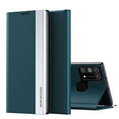Samsung Galaxy M31 Prime Edition用手帳型 レザーケース スタンド カバー QH1 サムスン グリーン