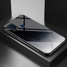 Samsung Galaxy M31 Prime Edition用ハイブリットバンパーケース プラスチック パターン 鏡面 カバー LS1 サムスン グレー