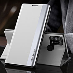 Samsung Galaxy M31 Prime Edition用手帳型 レザーケース スタンド カバー QH3 サムスン ホワイト