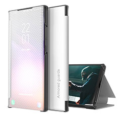 Samsung Galaxy M31 Prime Edition用手帳型 レザーケース スタンド カバー ZL1 サムスン シルバー