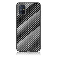 Samsung Galaxy M31s用ハイブリットバンパーケース プラスチック 鏡面 虹 グラデーション 勾配色 カバー LS2 サムスン ブラック