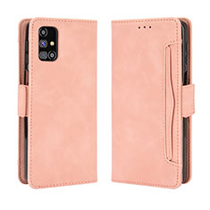 Samsung Galaxy M31s用手帳型 レザーケース スタンド カバー BY3 サムスン ピンク