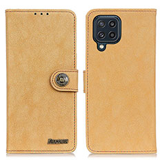 Samsung Galaxy M32 4G用手帳型 レザーケース スタンド カバー A01D サムスン ゴールド
