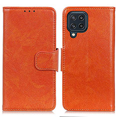 Samsung Galaxy M32 4G用手帳型 レザーケース スタンド カバー N05P サムスン オレンジ