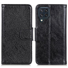Samsung Galaxy M32 4G用手帳型 レザーケース スタンド カバー N05P サムスン ブラック