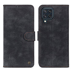 Samsung Galaxy M32 4G用手帳型 レザーケース スタンド カバー N03P サムスン ブラック