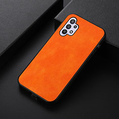 Samsung Galaxy M32 5G用ケース 高級感 手触り良いレザー柄 B06H サムスン オレンジ