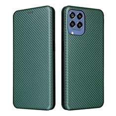 Samsung Galaxy M33 5G用手帳型 レザーケース スタンド カバー L06Z サムスン グリーン