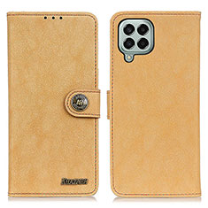 Samsung Galaxy M33 5G用手帳型 レザーケース スタンド カバー A01D サムスン ゴールド