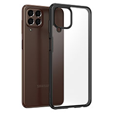 Samsung Galaxy M33 5G用ハイブリットバンパーケース クリア透明 プラスチック カバー WL1 サムスン ブラック