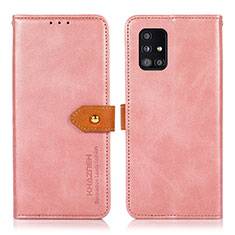 Samsung Galaxy M40S用手帳型 レザーケース スタンド カバー N07P サムスン ピンク