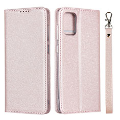 Samsung Galaxy M40S用手帳型 レザーケース スタンド カバー L02 サムスン ピンク