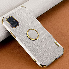 Samsung Galaxy M40S用ケース 高級感 手触り良いレザー柄 XD1 サムスン ホワイト