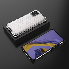 Samsung Galaxy M40S用360度 フルカバー ハイブリットバンパーケース クリア透明 プラスチック カバー AM2 サムスン ホワイト