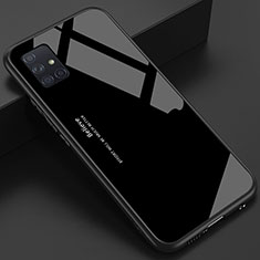 Samsung Galaxy M40S用ハイブリットバンパーケース プラスチック 鏡面 カバー サムスン ブラック