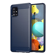 Samsung Galaxy M40S用シリコンケース ソフトタッチラバー ライン カバー サムスン ネイビー