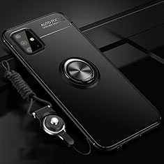 Samsung Galaxy M40S用極薄ソフトケース シリコンケース 耐衝撃 全面保護 アンド指輪 マグネット式 バンパー サムスン ブラック