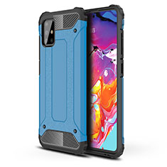 Samsung Galaxy M40S用ハイブリットバンパーケース プラスチック 兼シリコーン カバー サムスン ブルー