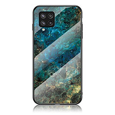 Samsung Galaxy M42 5G用ハイブリットバンパーケース プラスチック パターン 鏡面 カバー サムスン ネイビー