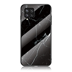 Samsung Galaxy M42 5G用ハイブリットバンパーケース プラスチック パターン 鏡面 カバー サムスン ブラック