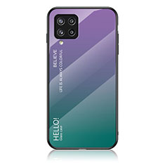 Samsung Galaxy M42 5G用ハイブリットバンパーケース プラスチック 鏡面 虹 グラデーション 勾配色 カバー LS1 サムスン マルチカラー