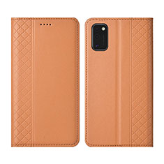Samsung Galaxy M51用手帳型 レザーケース スタンド カバー サムスン オレンジ