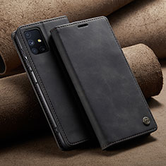 Samsung Galaxy M51用手帳型 レザーケース スタンド カバー C02S サムスン ブラック