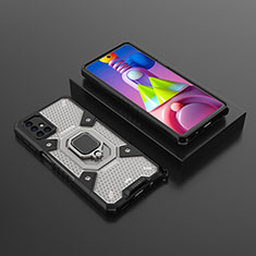 Samsung Galaxy M51用ハイブリットバンパーケース プラスチック アンド指輪 マグネット式 KC7 サムスン ブラック